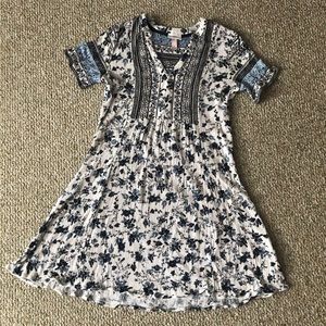 Knox rose blue white floral boho dress